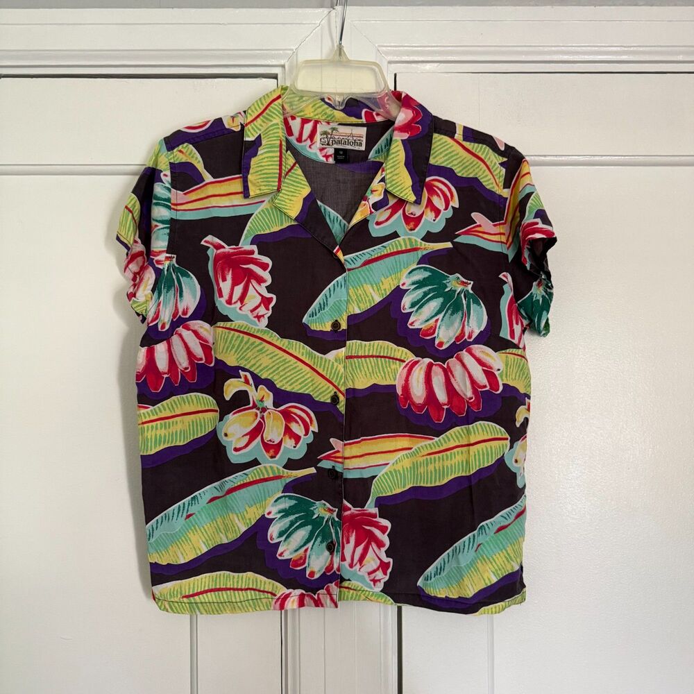 PATAGONIA PATALOHA Women's Malihini Hawaiian Short Sleeve Shirt Women's Size 12
